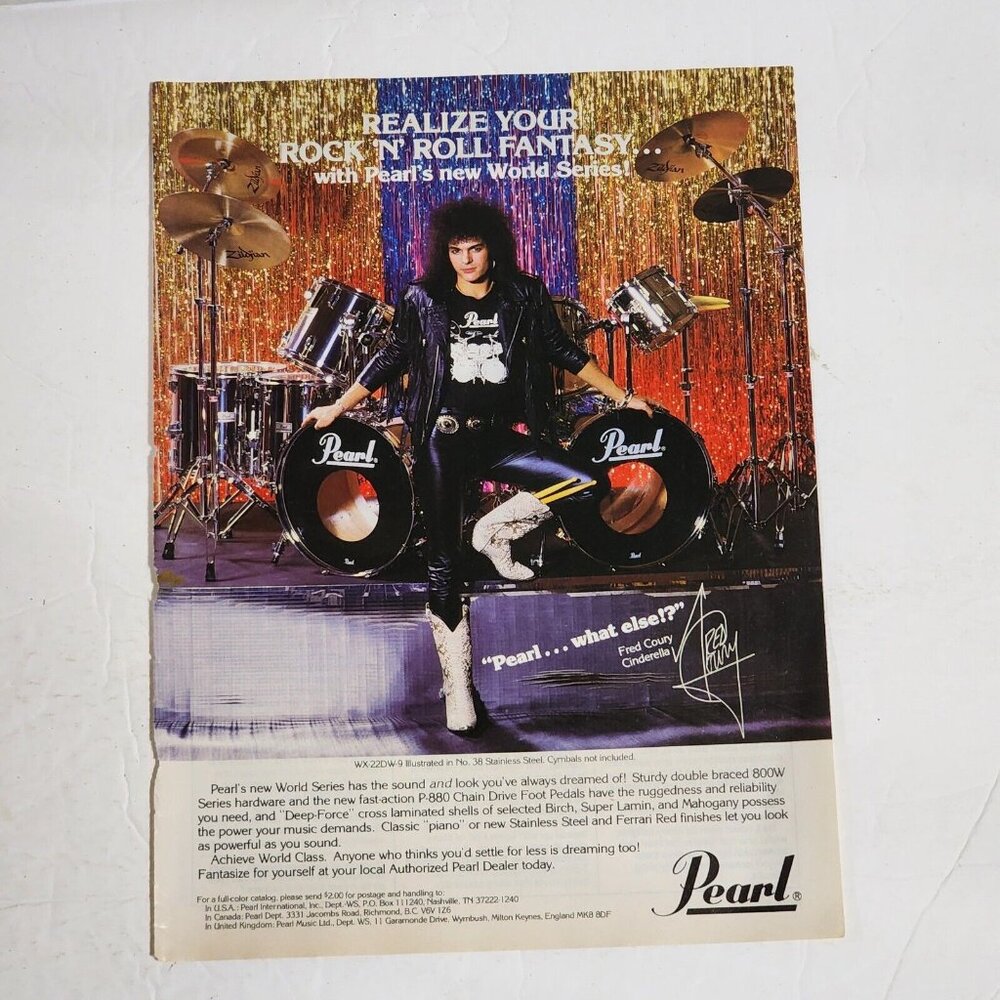 Vintage Print Ad Fred Coury Cinderella PEARL new World Series clipping 1988 8x10